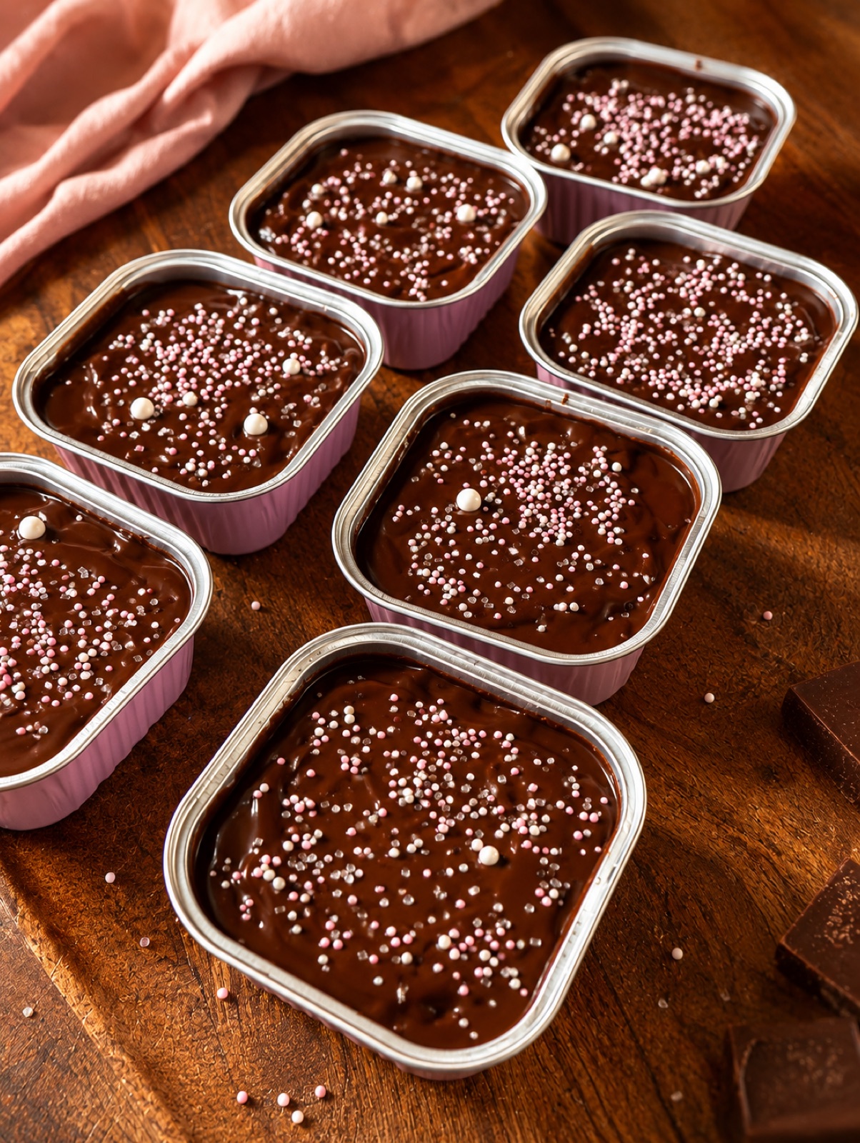 Tins topped with butterfinger and honeycomb pieces